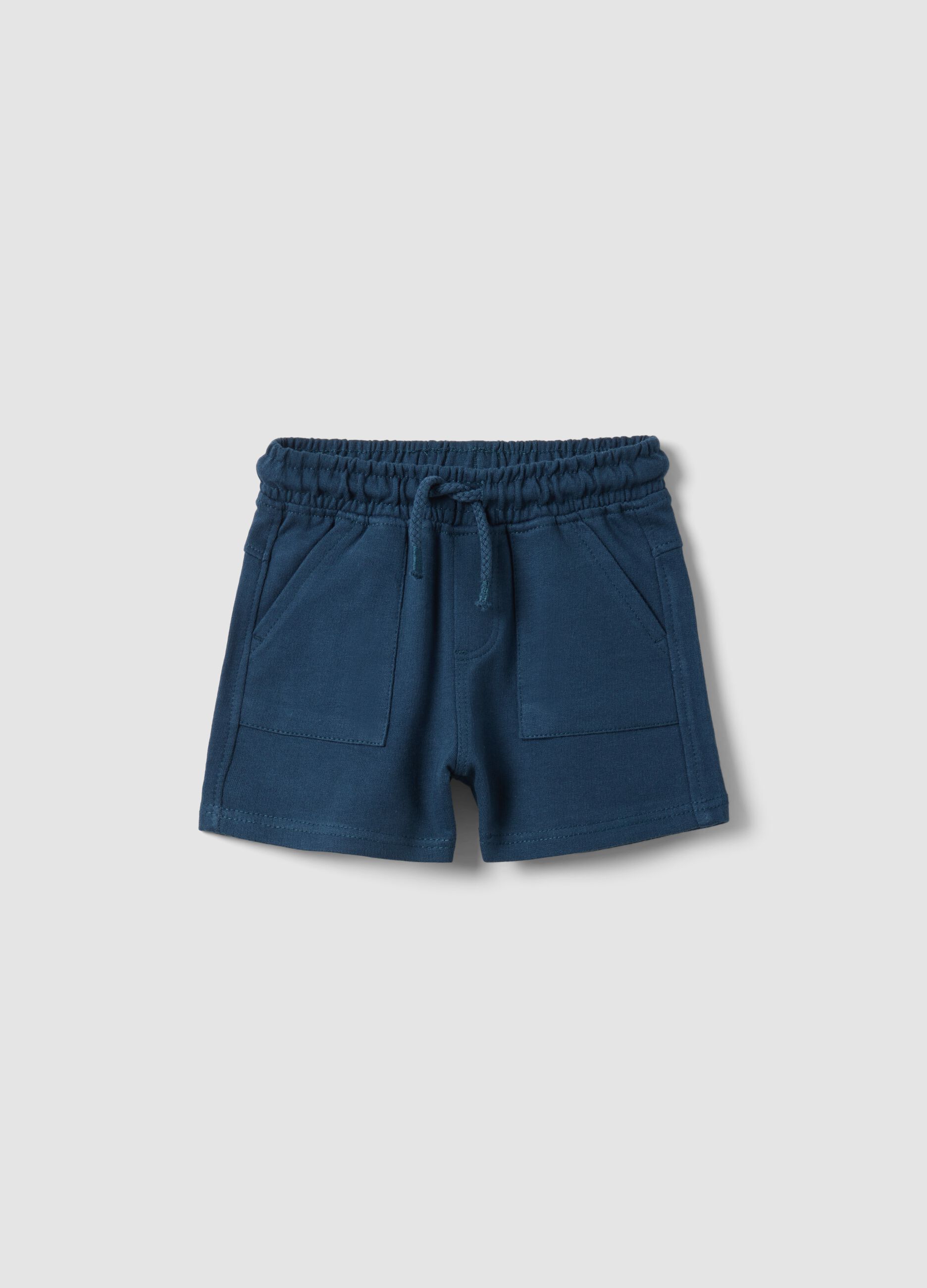 Blue pure cotton boys' regular fit shorts