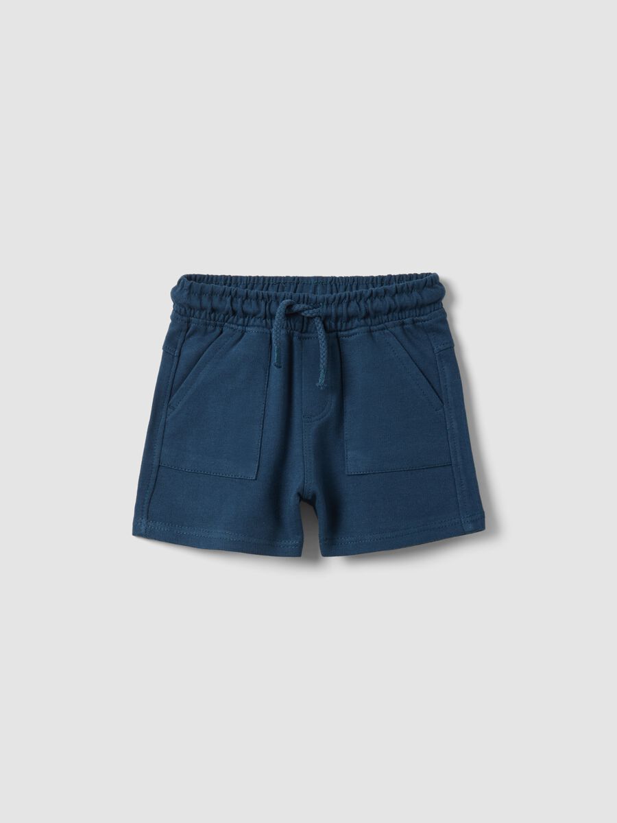 Blue pure cotton boys' regular fit shorts_0
