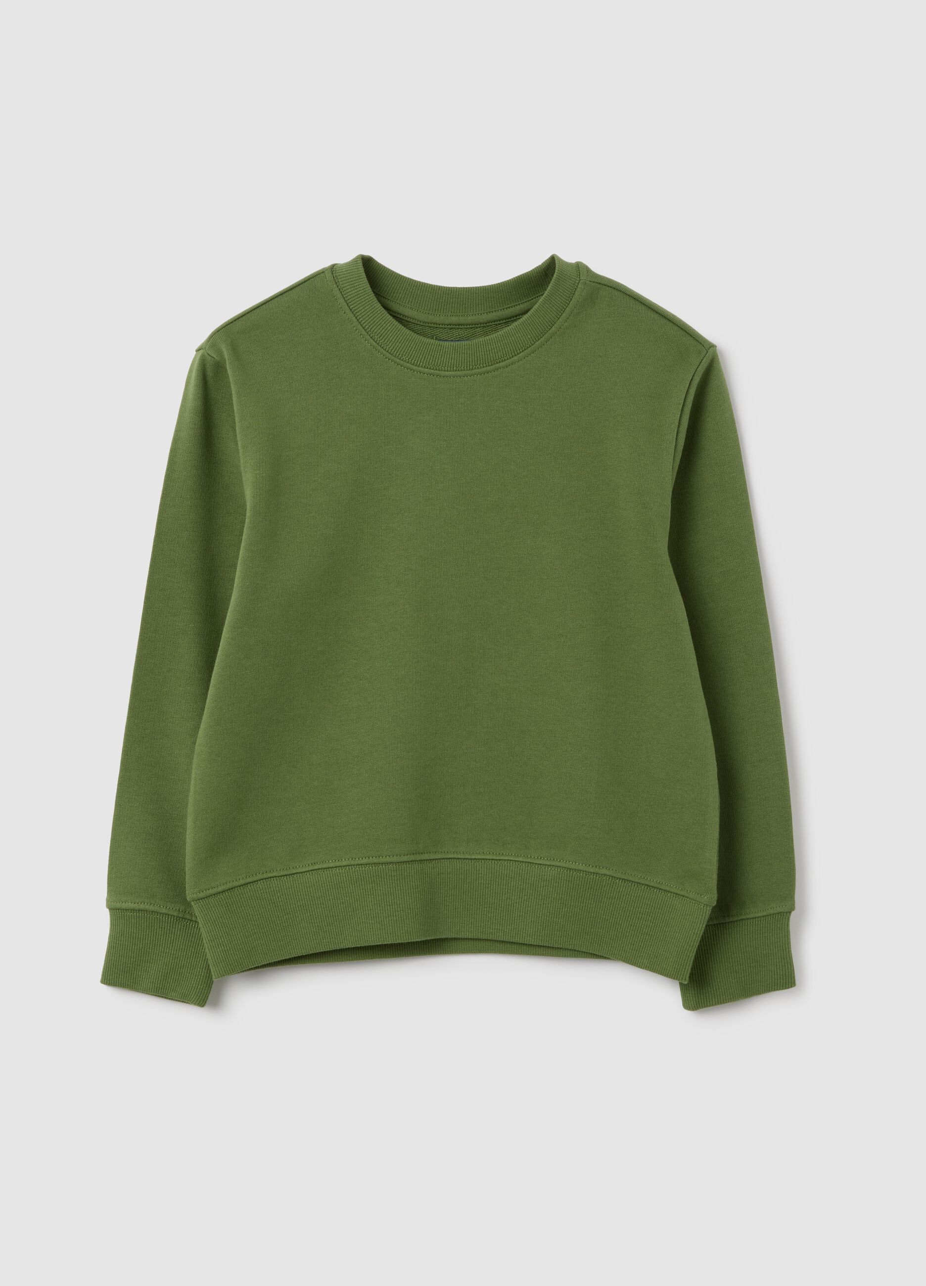 Children's Sweatshirt in Pure Green Cotton