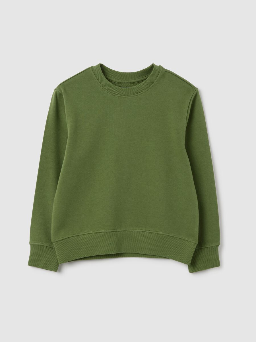 Children's Sweatshirt in Pure Green Cotton_0