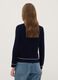 Regular fit blue crew neck jumper with contrast details_2