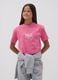 Pink pure cotton T-shirt with appliqu&eacute; stars, regular fit for girls_1