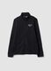 Black full-zip sweatshirt with high collar and Everlast logo_0