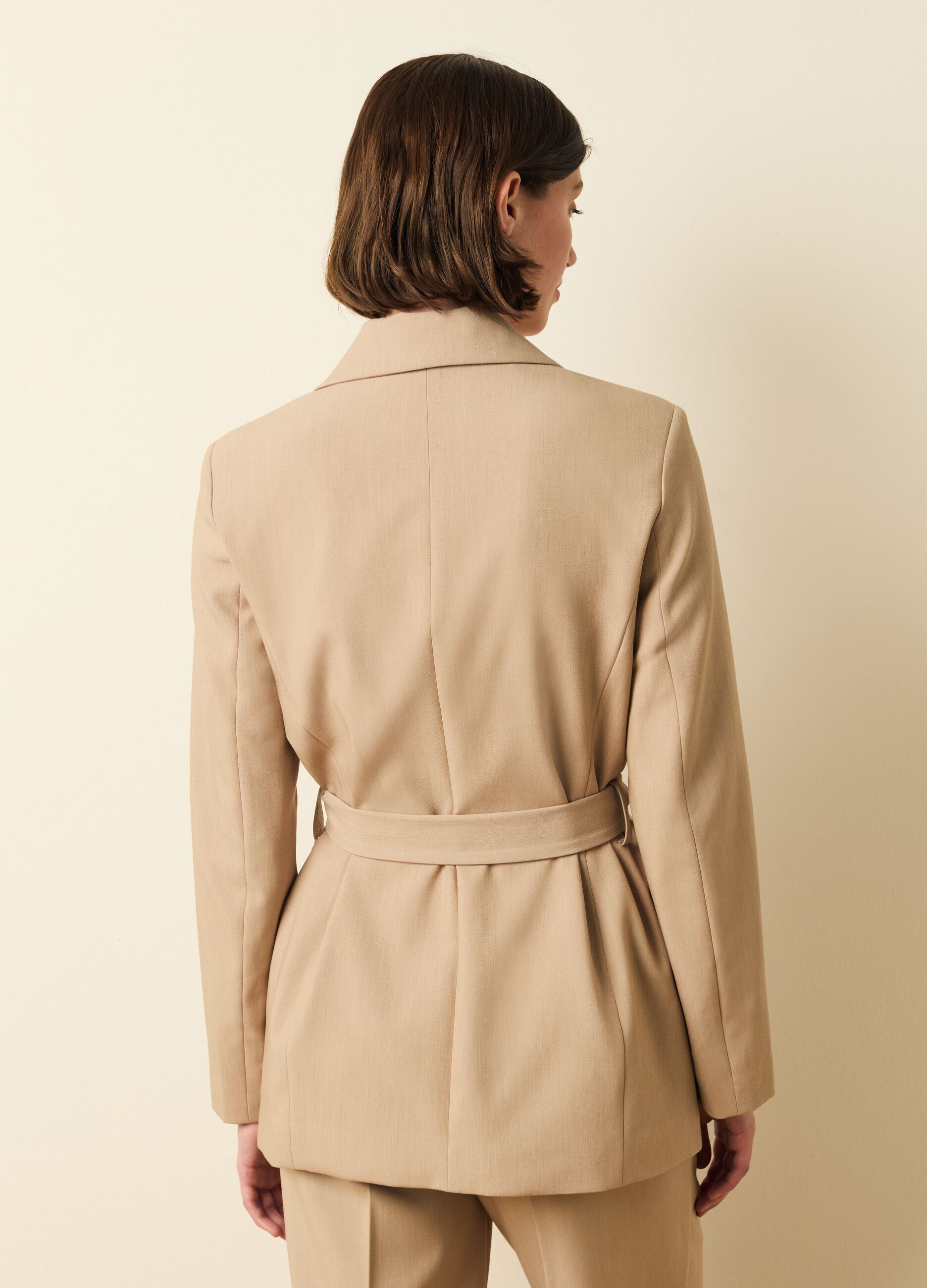 Blazer monopetto con cintura