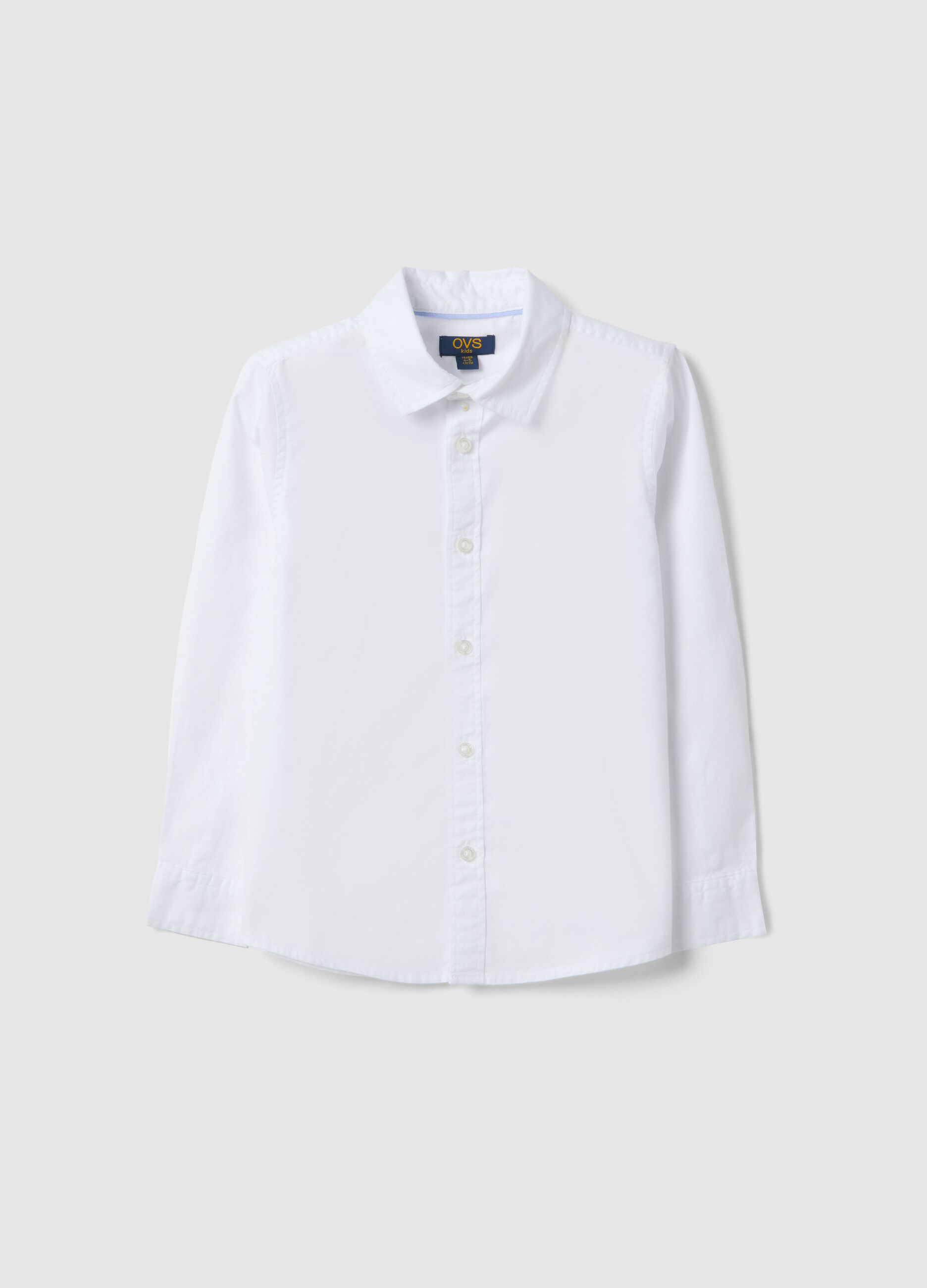 Kid's regular fit white pure cotton shirt