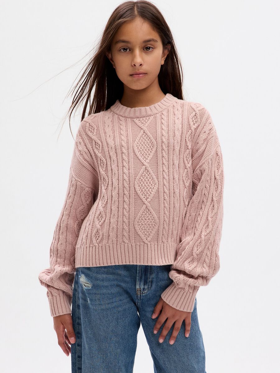 Cable knit pullover_0