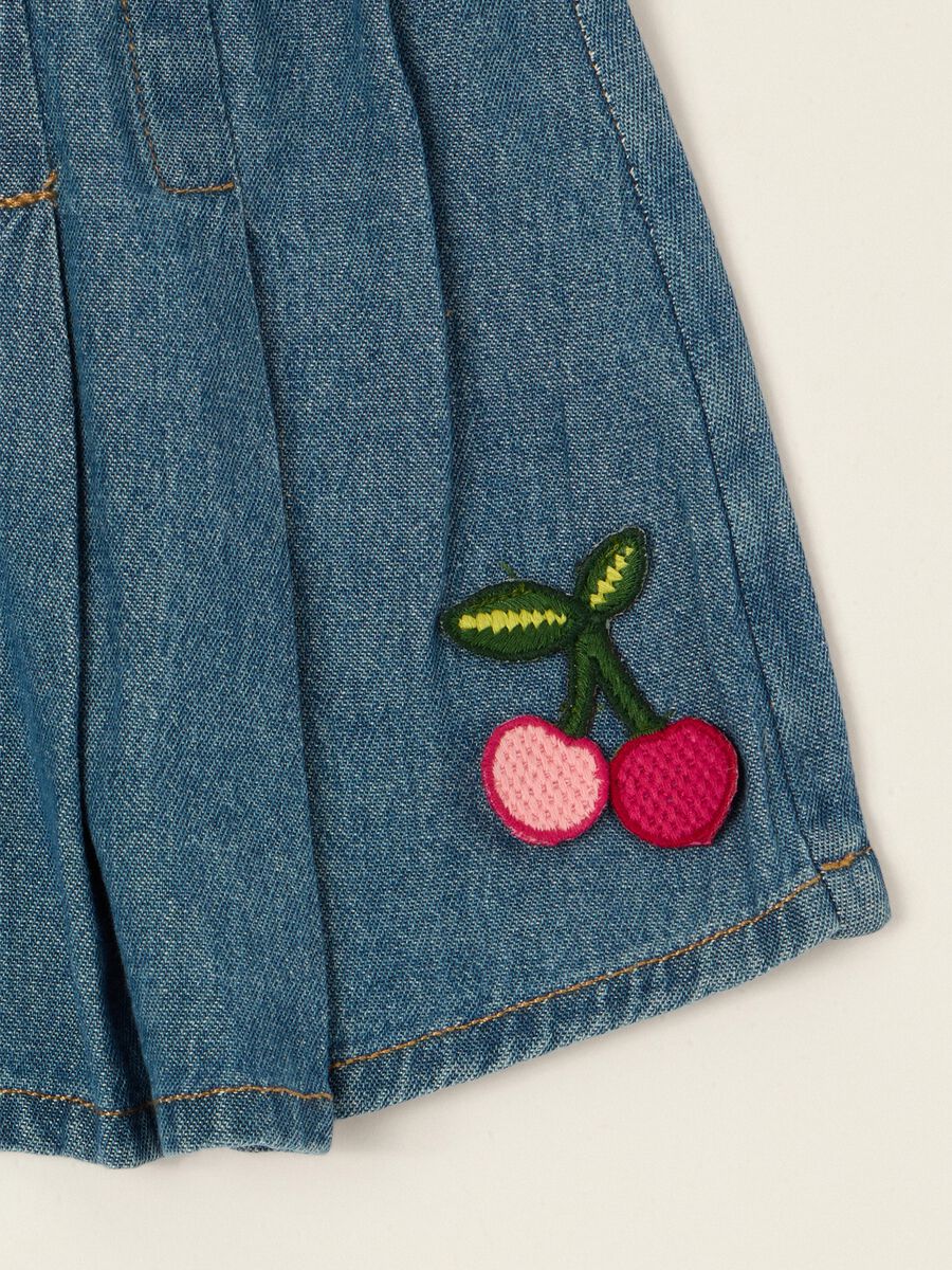 Baby Girls&rsquo; Pure Cotton Denim Skirt with Cherry Embroidery_1