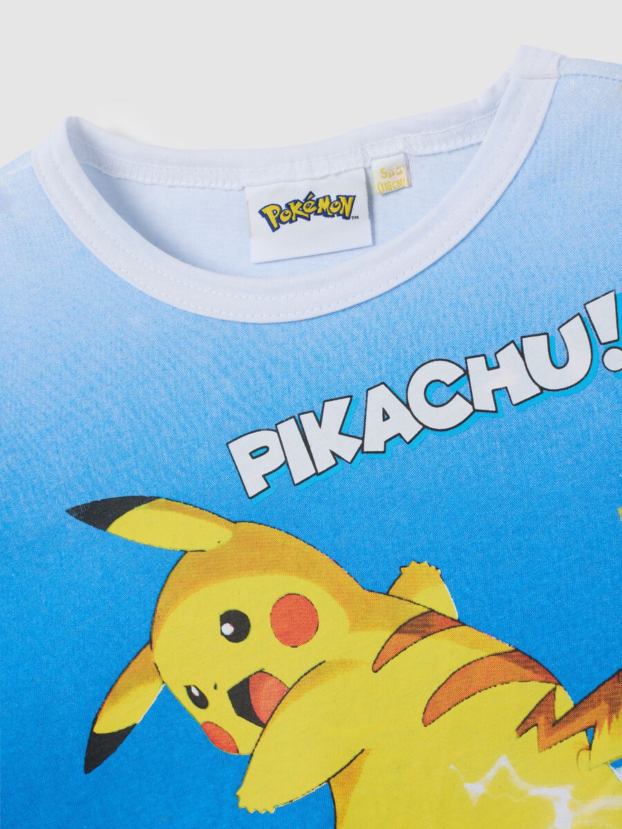Canottiera da bambino in puro cotone multicolor regular fit con stampa Pikachu_2