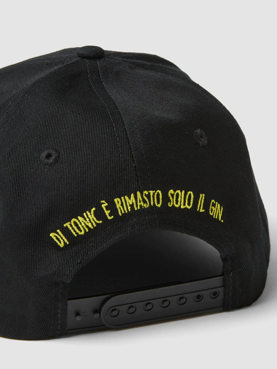 Cappello da baseball in puro cotone nero con ricamo Gin tonic_2
