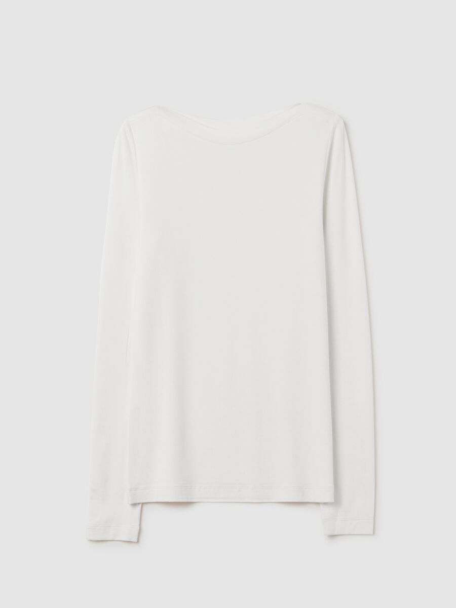 Regular fit beige stretch viscose t-shirt_4