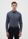 Men's Grey Cotton Blend Slim Fit Shirt_0