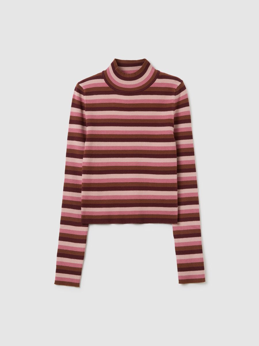 Maglione multicolor a righe vestibilità fitted_0