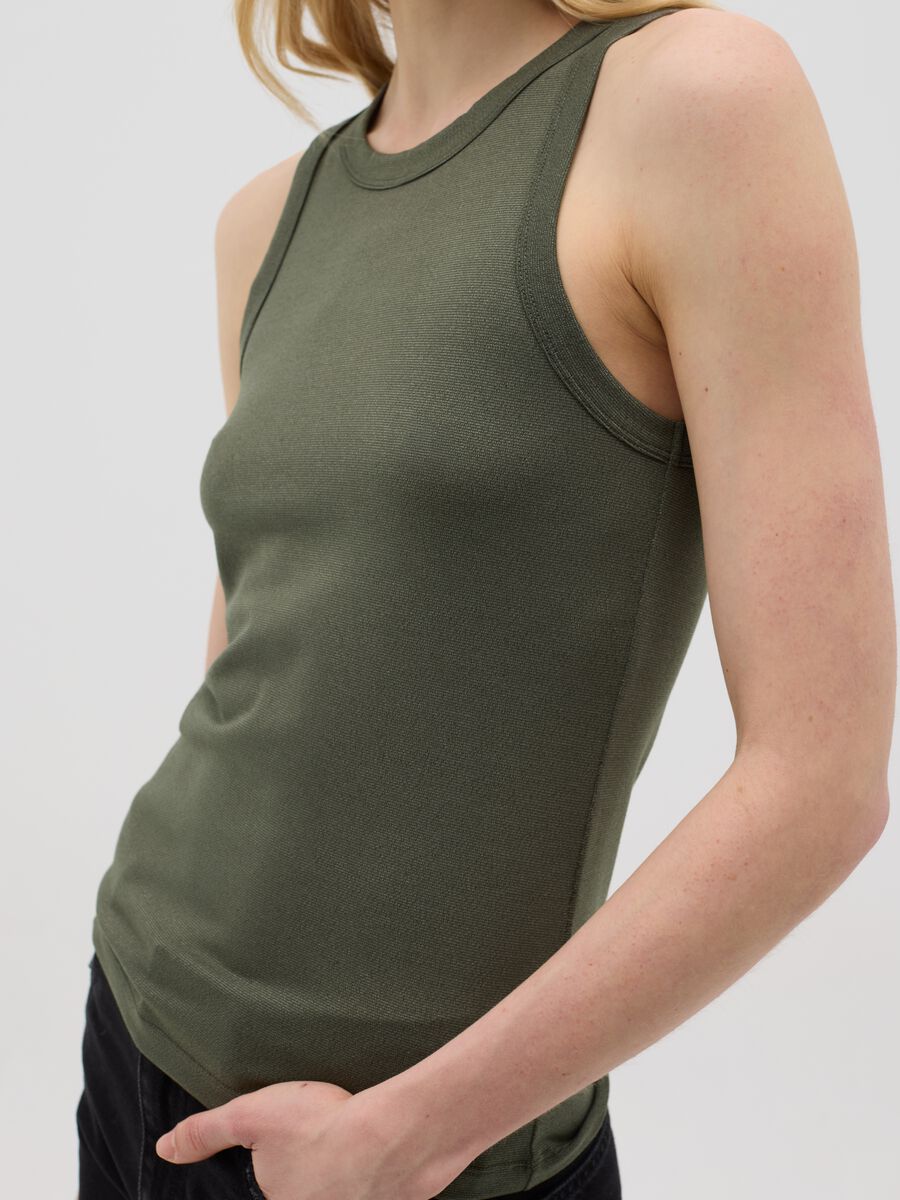 Green Stretch Jersey Tank Top by Ovs_3