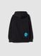 Black cotton-blend hoodie with Los Angeles graffiti print_1