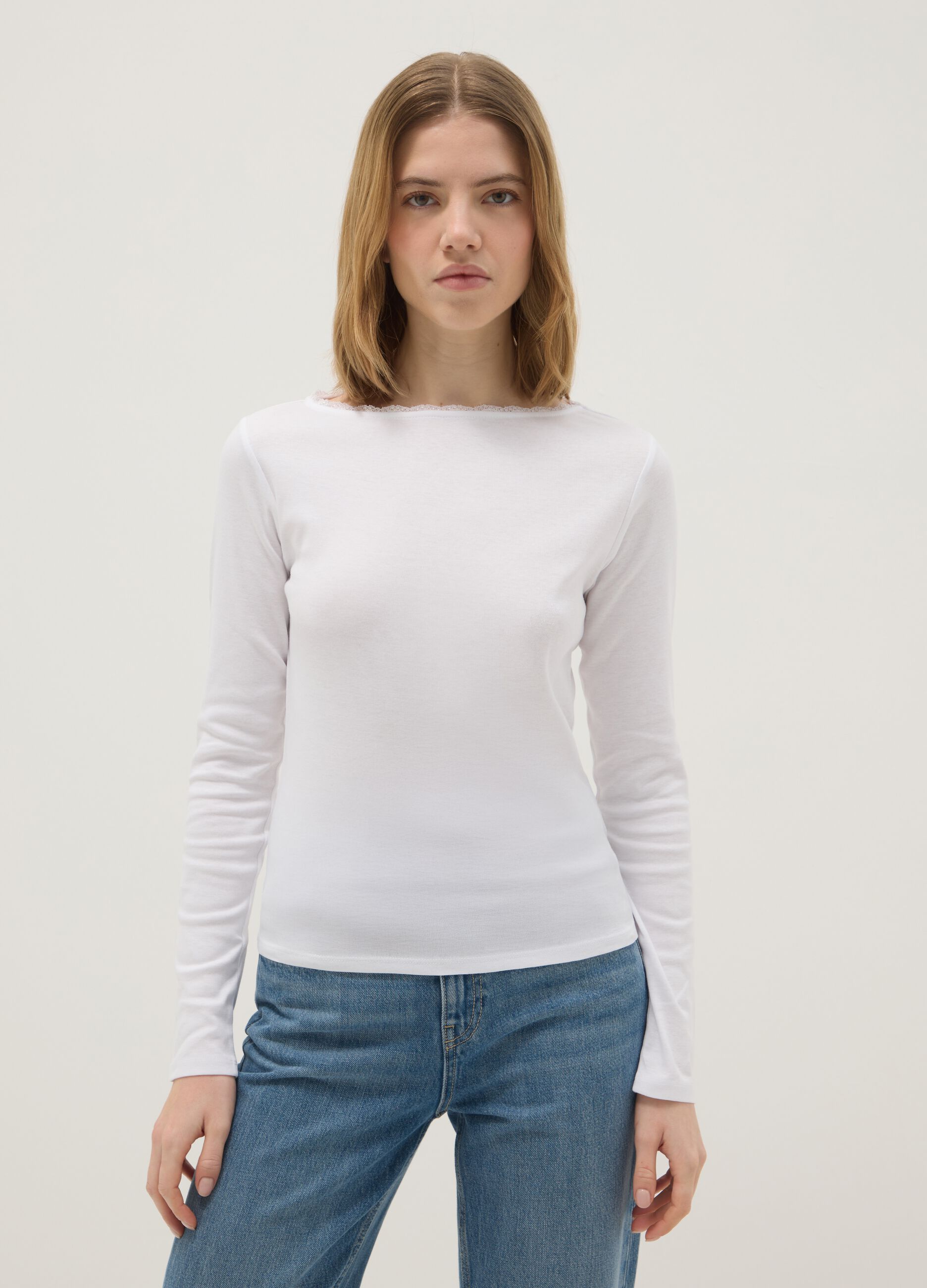 White pure cotton regular fit t-shirt
