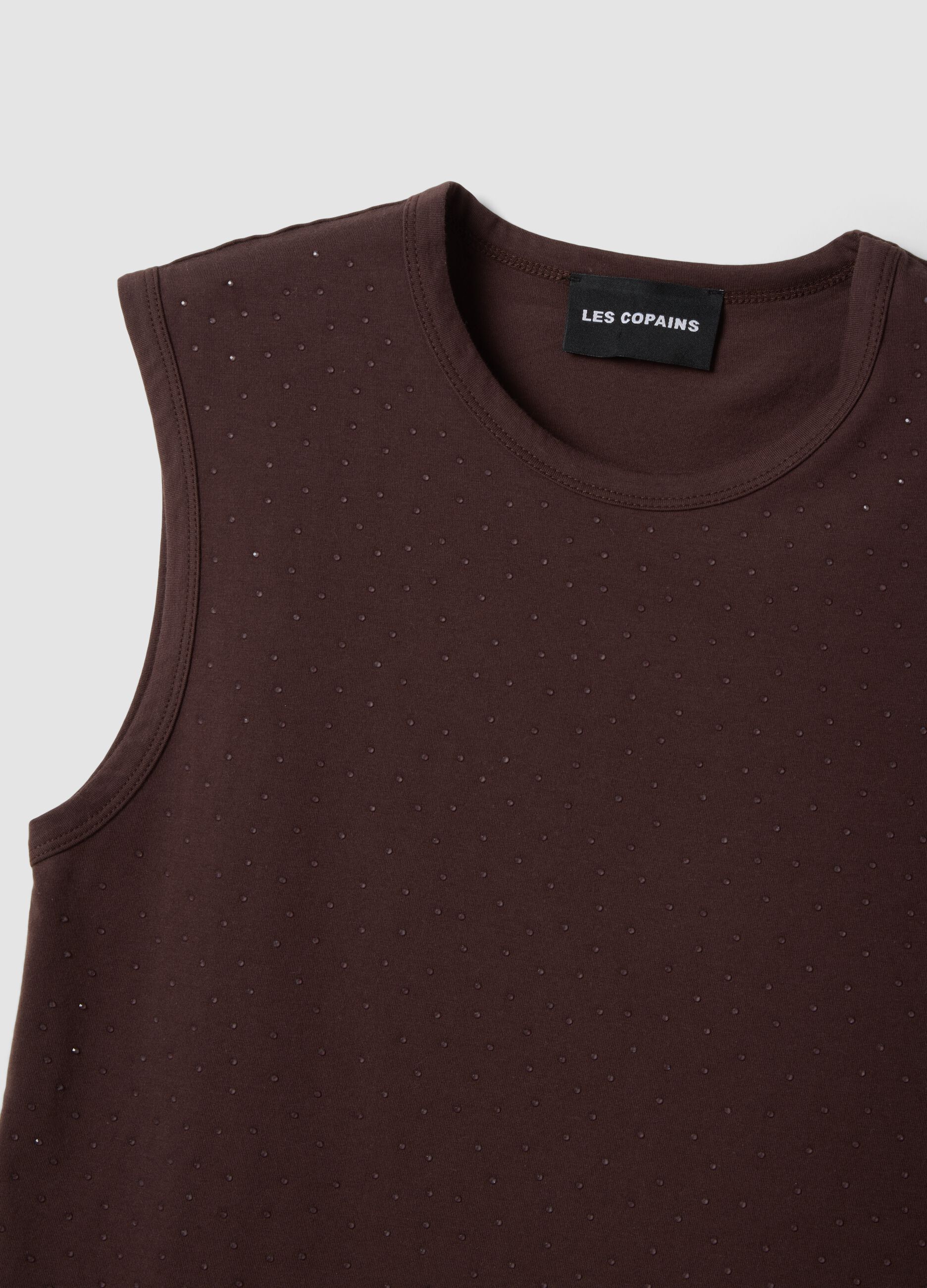 Brown cotton-blend top