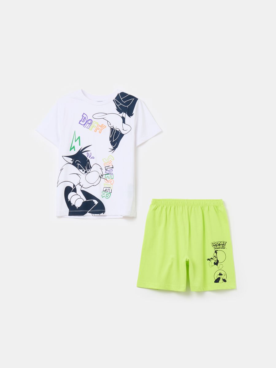 Pyjamas in organic cotton with Daffy and Sylvester print_0