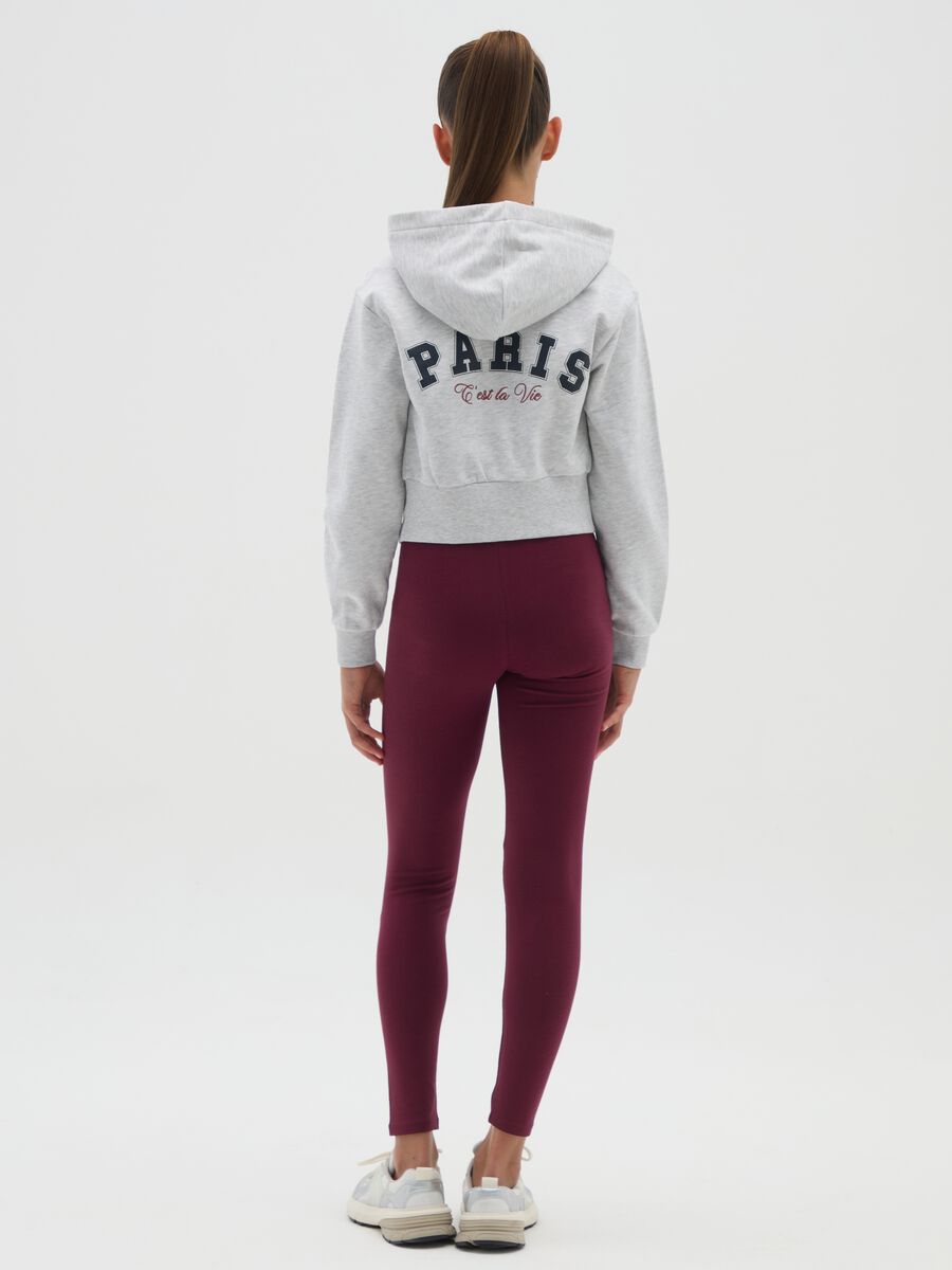 Girls' Red Stretch Cotton Skinny Leggings_3