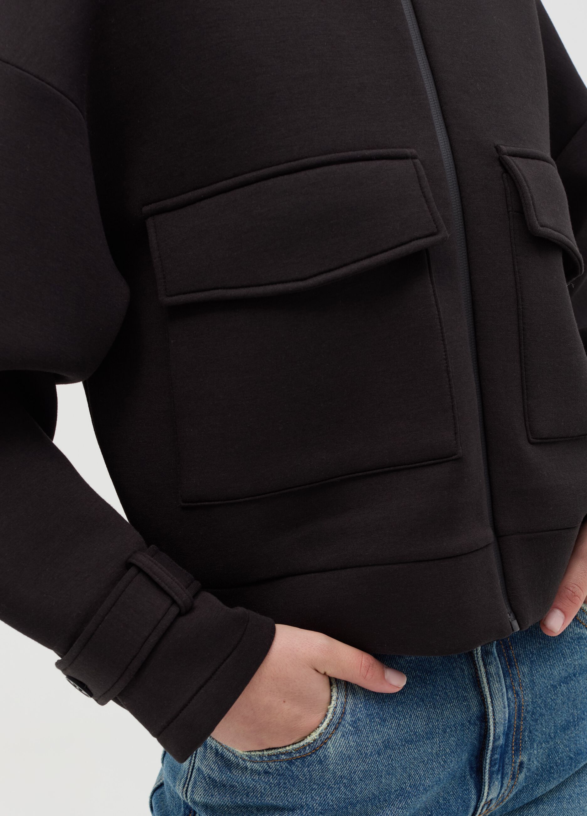 Giacca bomber mock neck