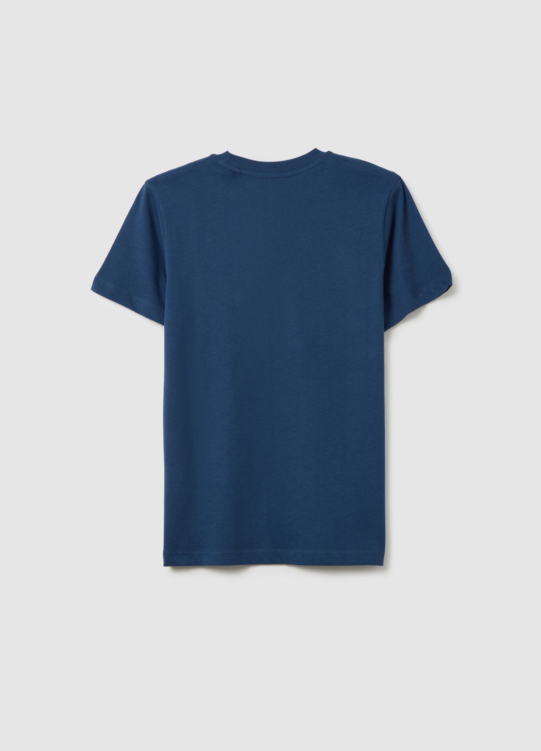 Boys' blue pure cotton regular fit T-shirt