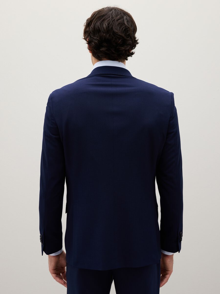 Blazer in tessuto elasticizzato blu slim fit_3