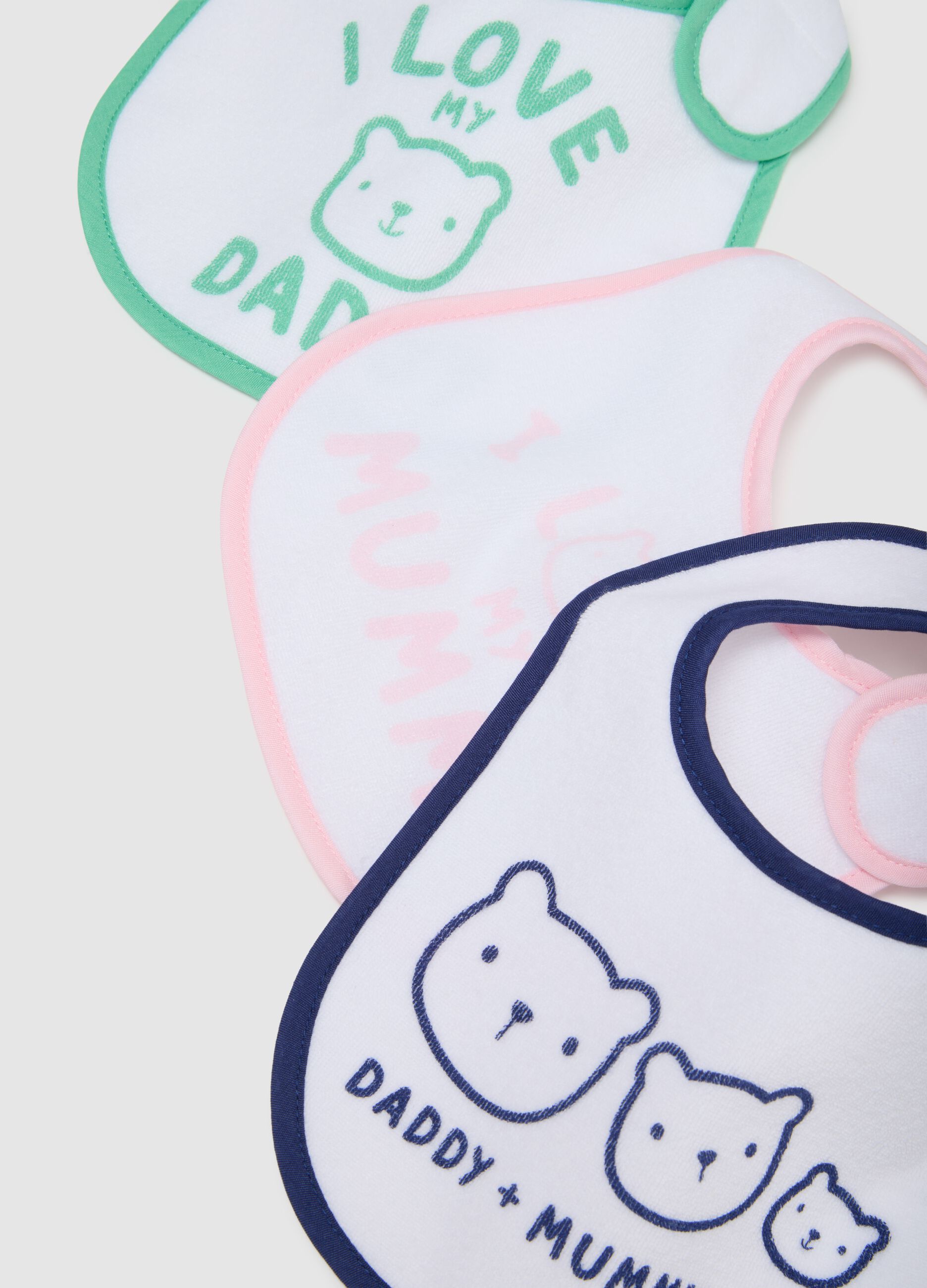 Multipack baby bibs set in multicolour cotton blend