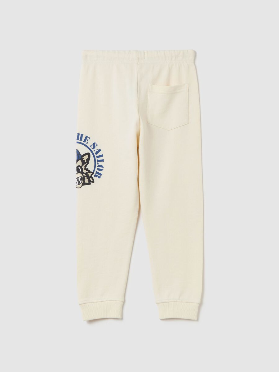 Fleece joggers with drawstring and print_1