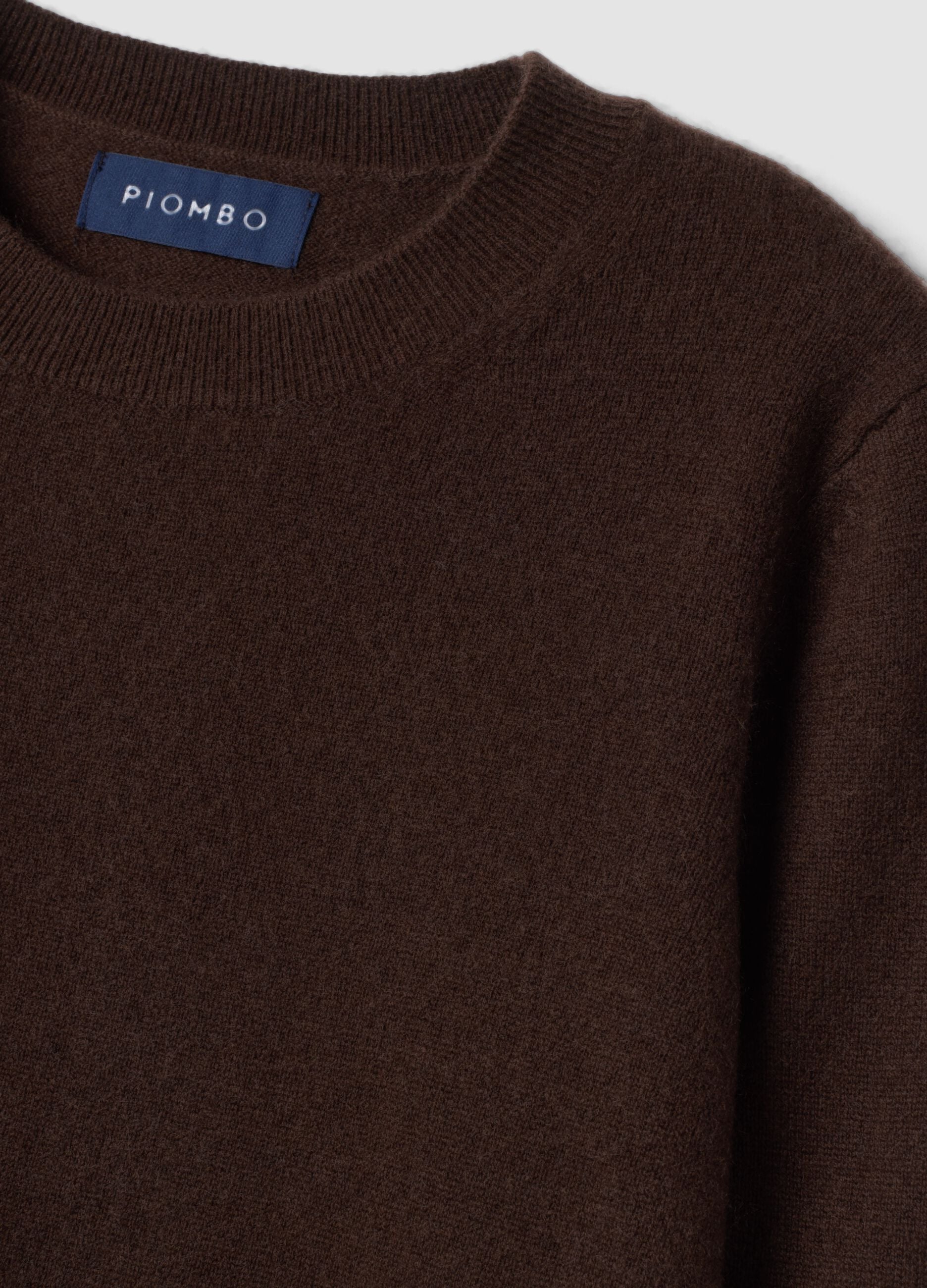 Brown pure cashmere crew-neck jumper