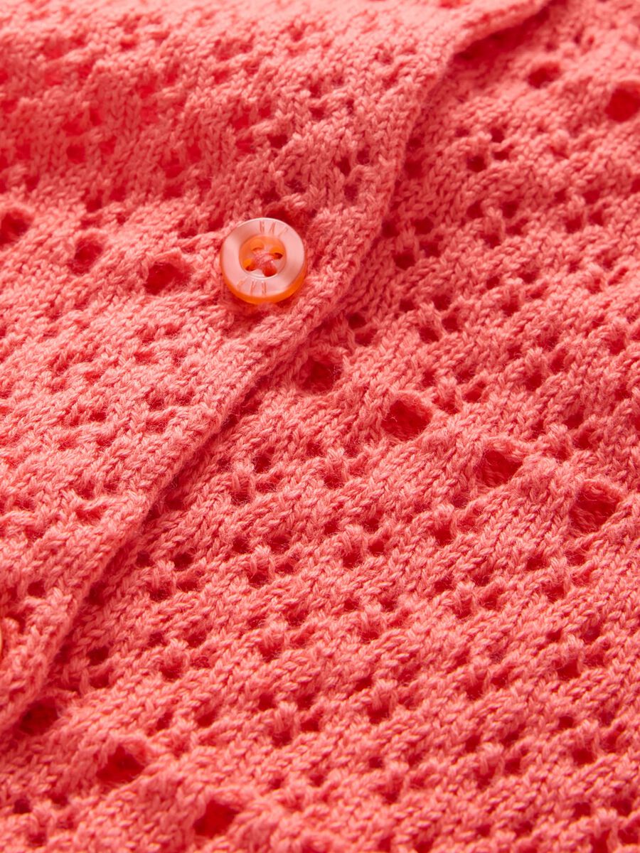 Pink cardigan with openwork design_4