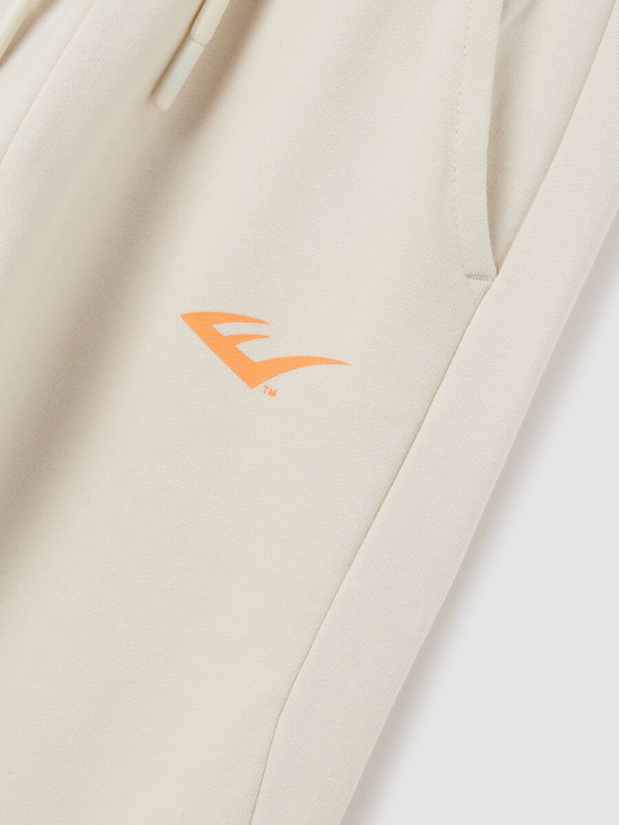 Pantaloni da bambino in puro cotone beige regular fit_1