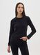 Black long sleeve shirt in pure cotton regular fit with rhinestones_1