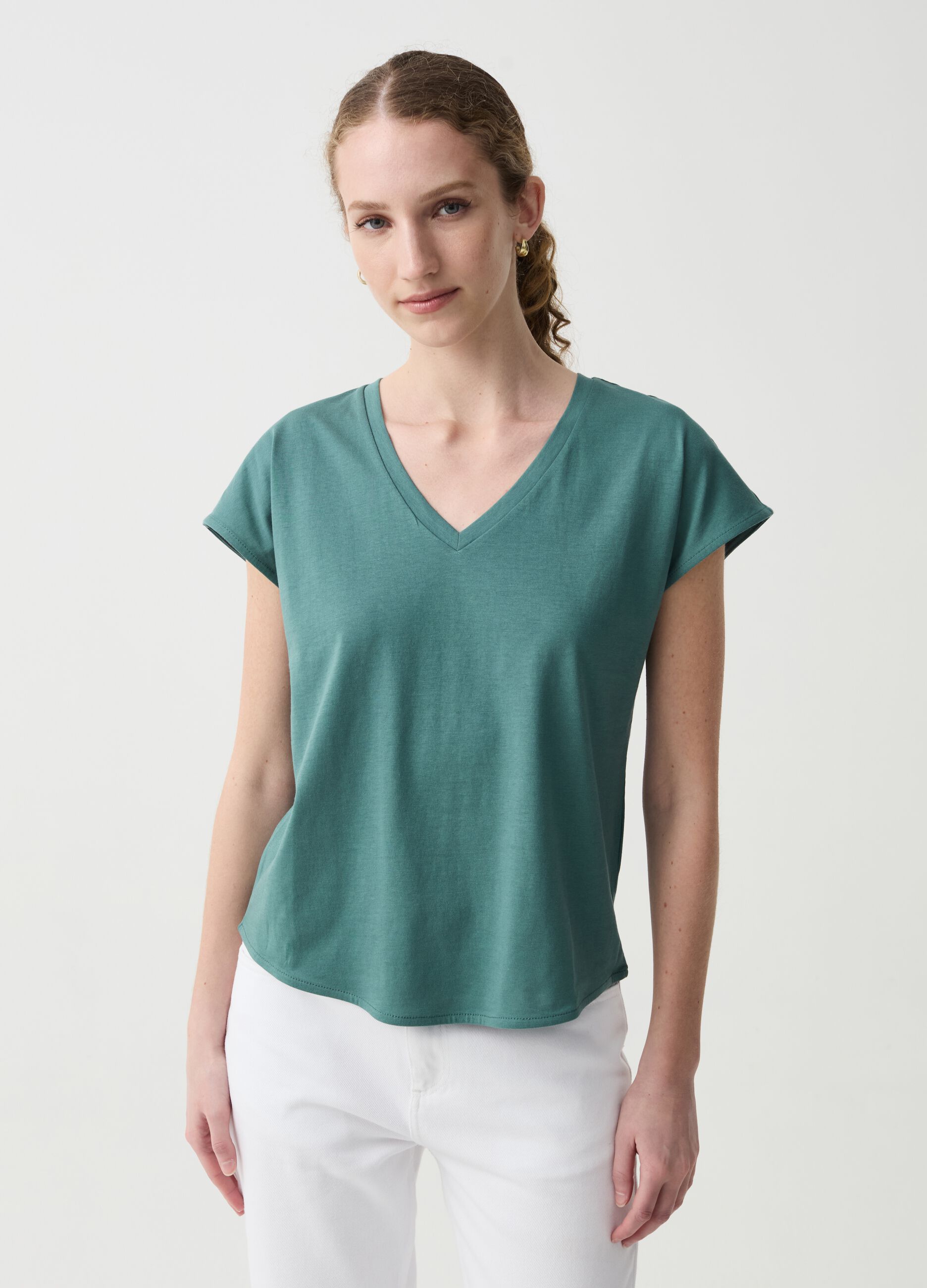 Organic cotton T-shirt with kimono sleeves