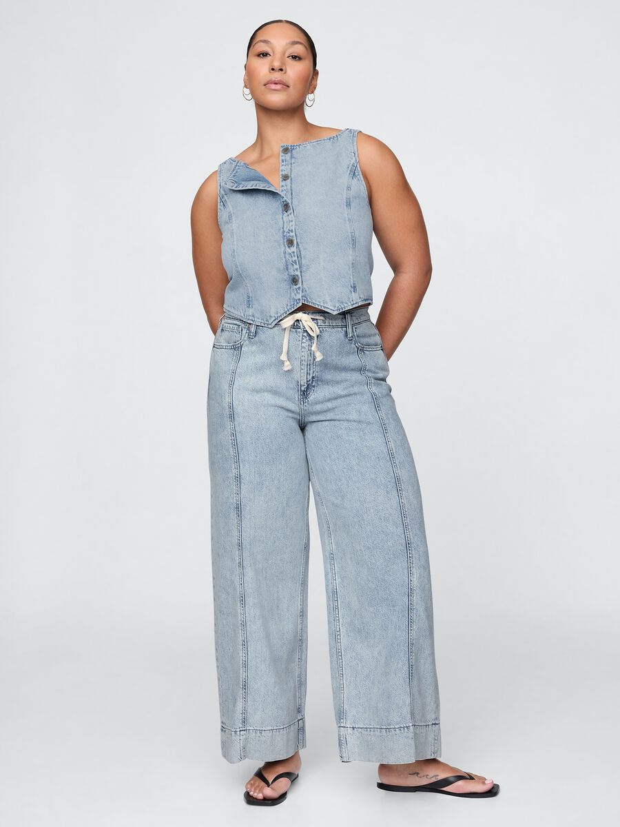 Pantaloni ampi in denim chiaro Gap_0