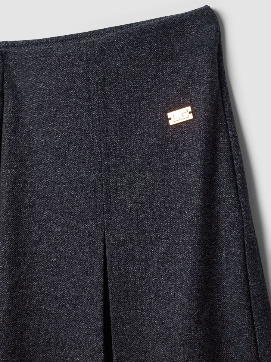 Grey formal stretch-viscose trousers with a baggy fit_5