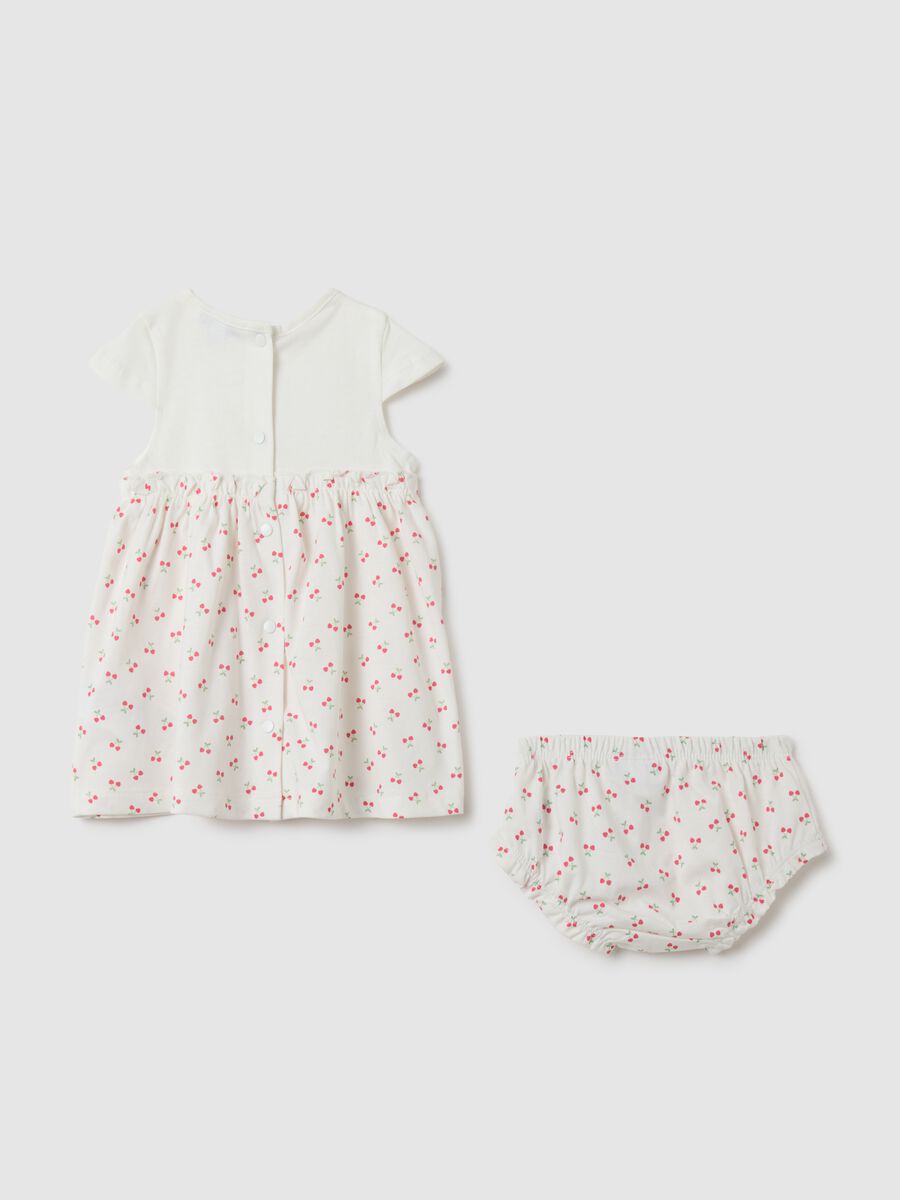 White pure cotton girl's dress set_1