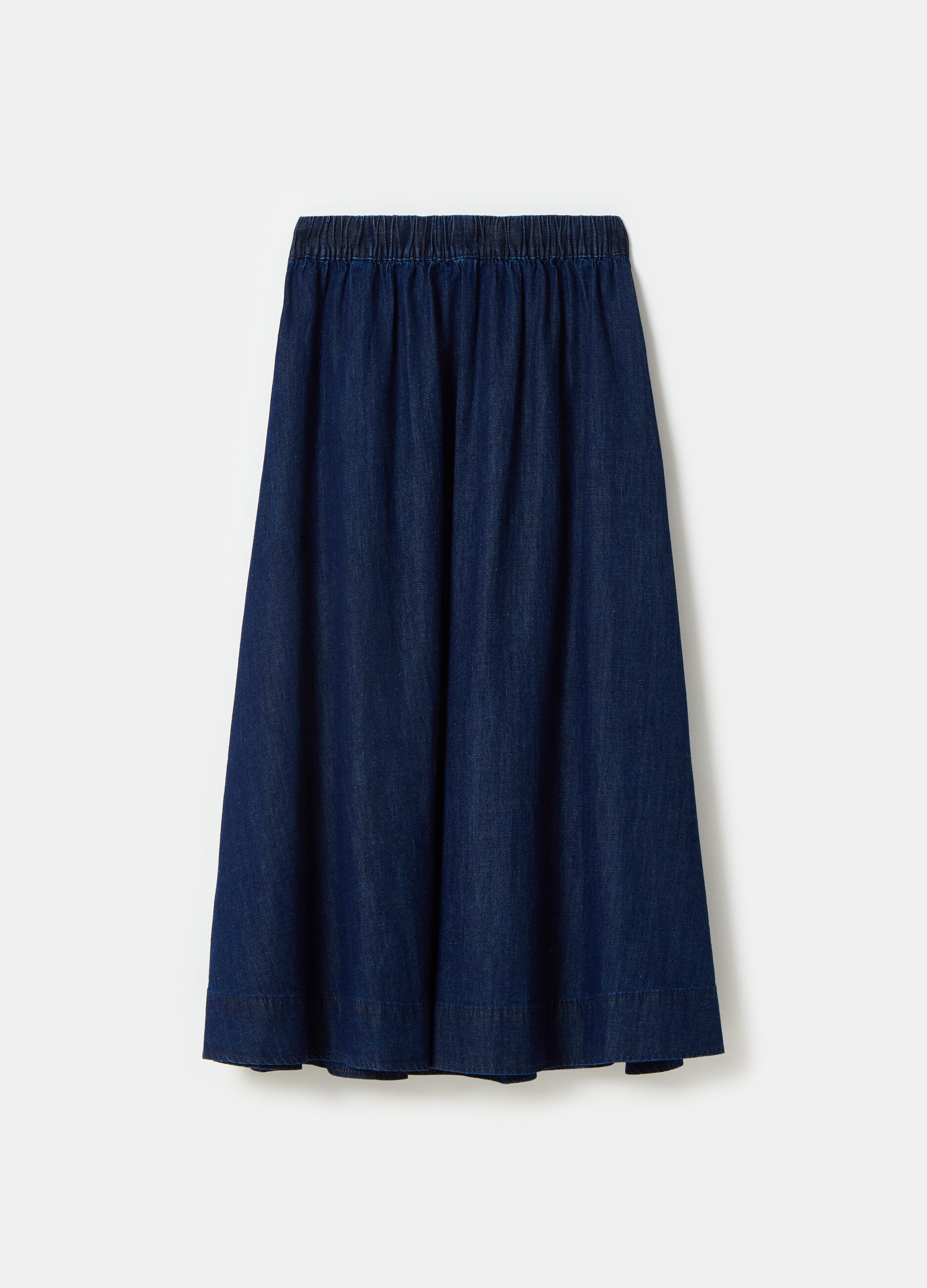 Full midi skirt in flowing denim
