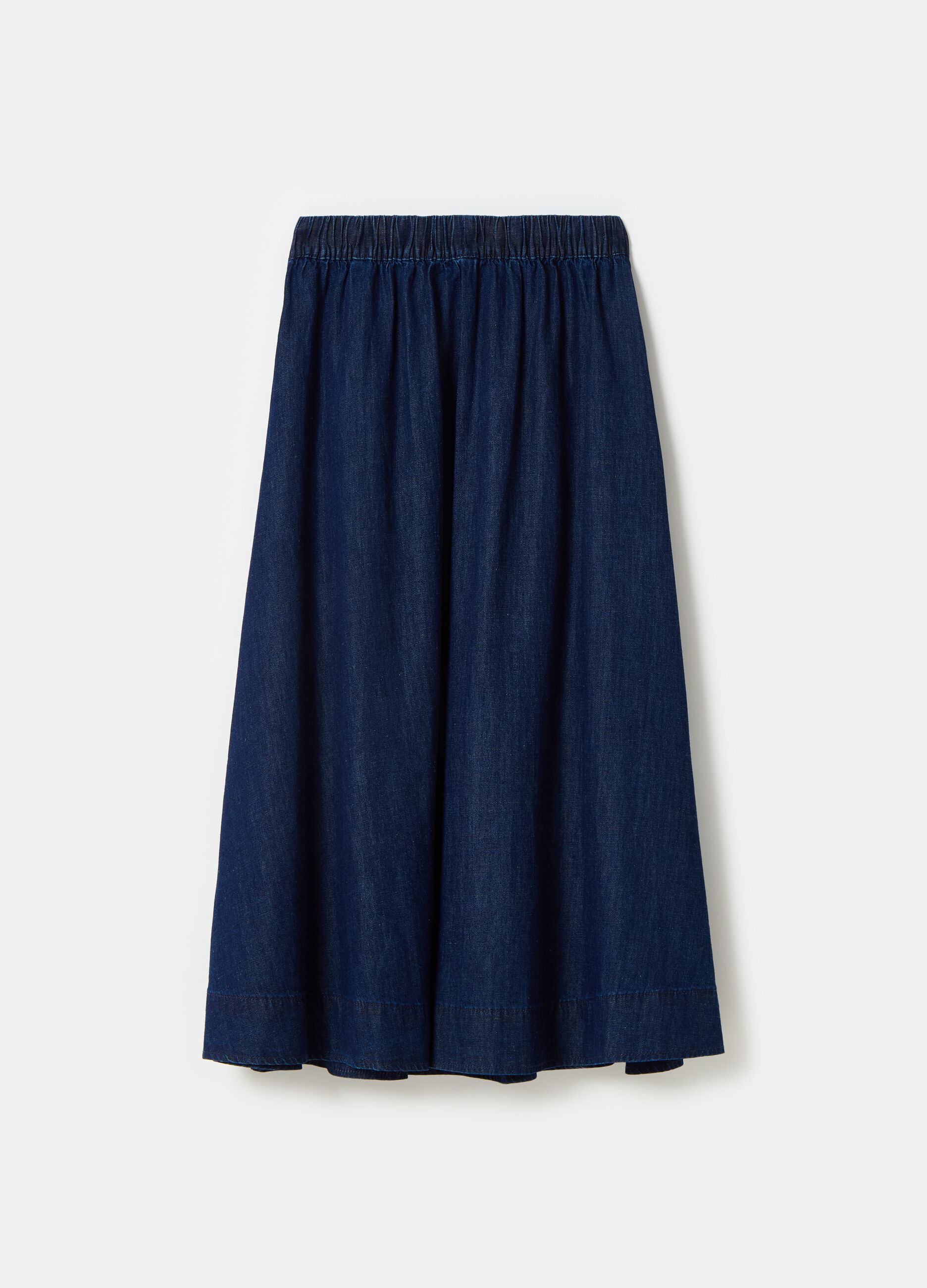 Full midi skirt in flowing denim