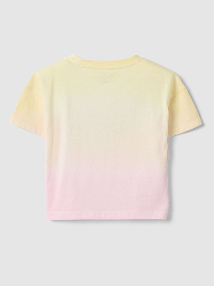 Multicolour pure cotton t-shirt with lettering for girls_1