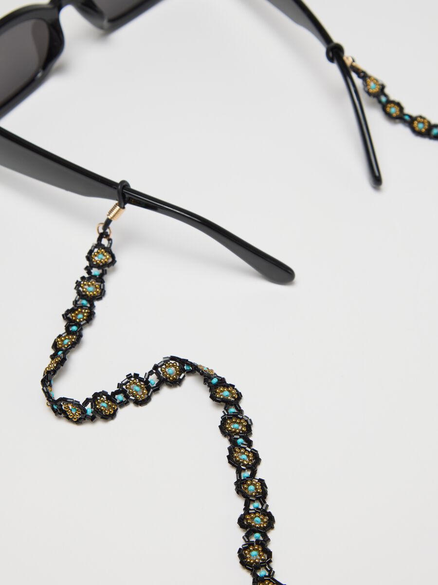 Glasses chain with multicoloured beads_2