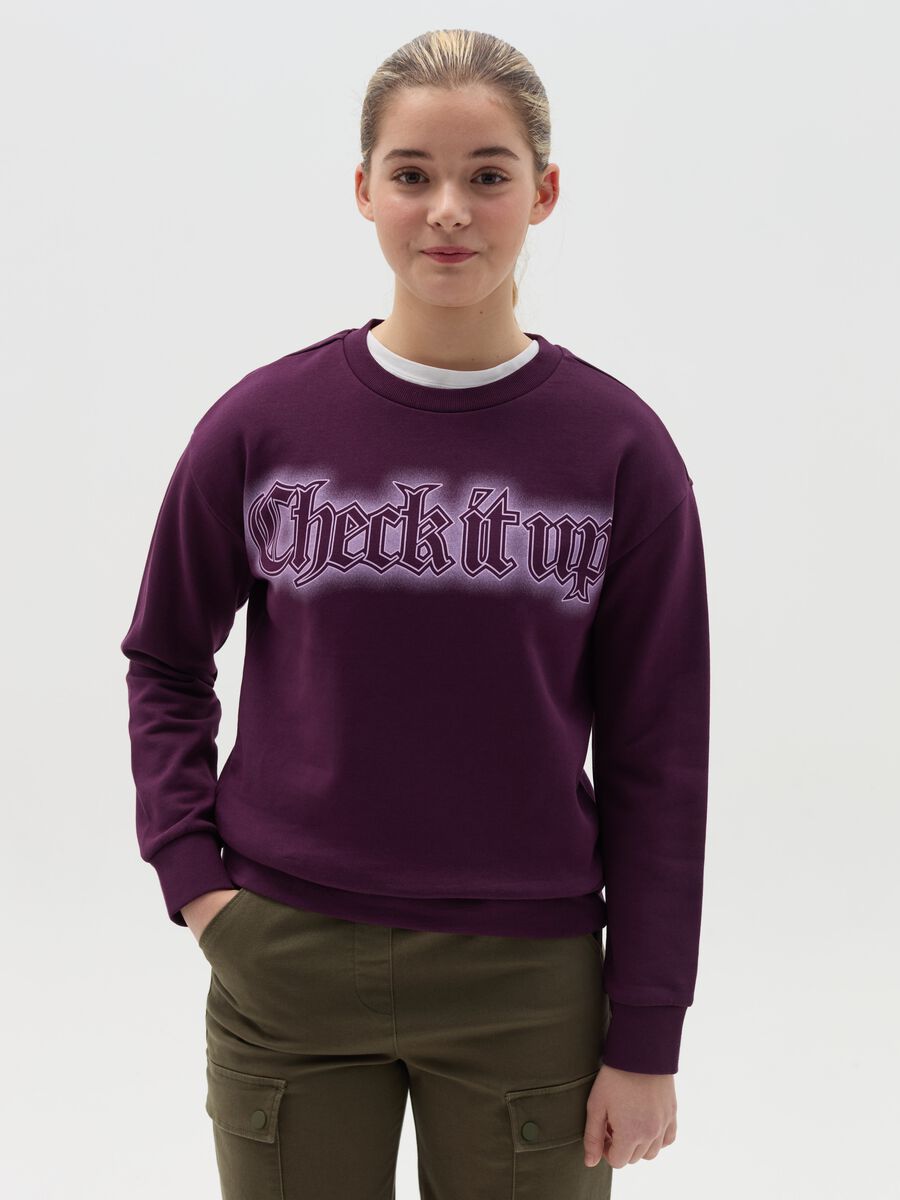 Sweatshirt with "Check it up" print_0