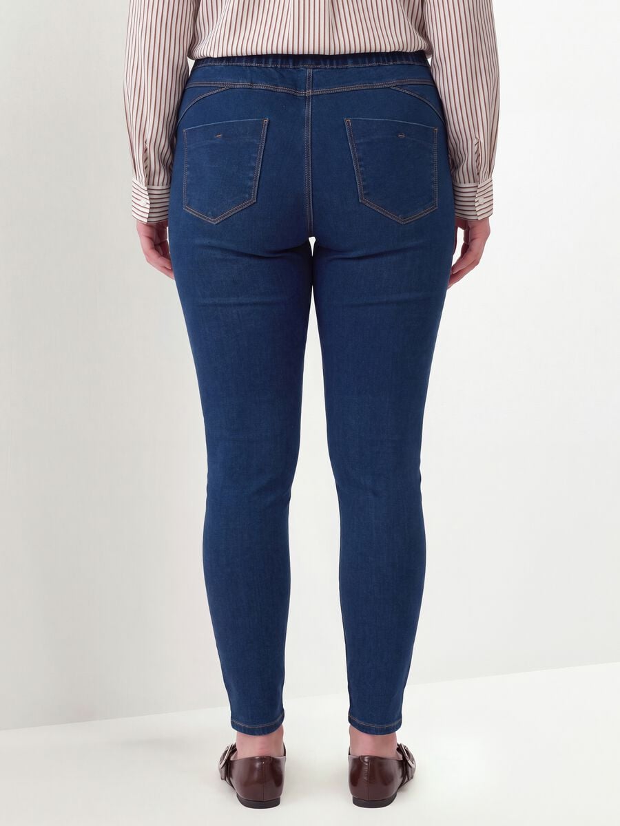 Jeggings blu skinny in cotone e viscosa elasticizzata_2