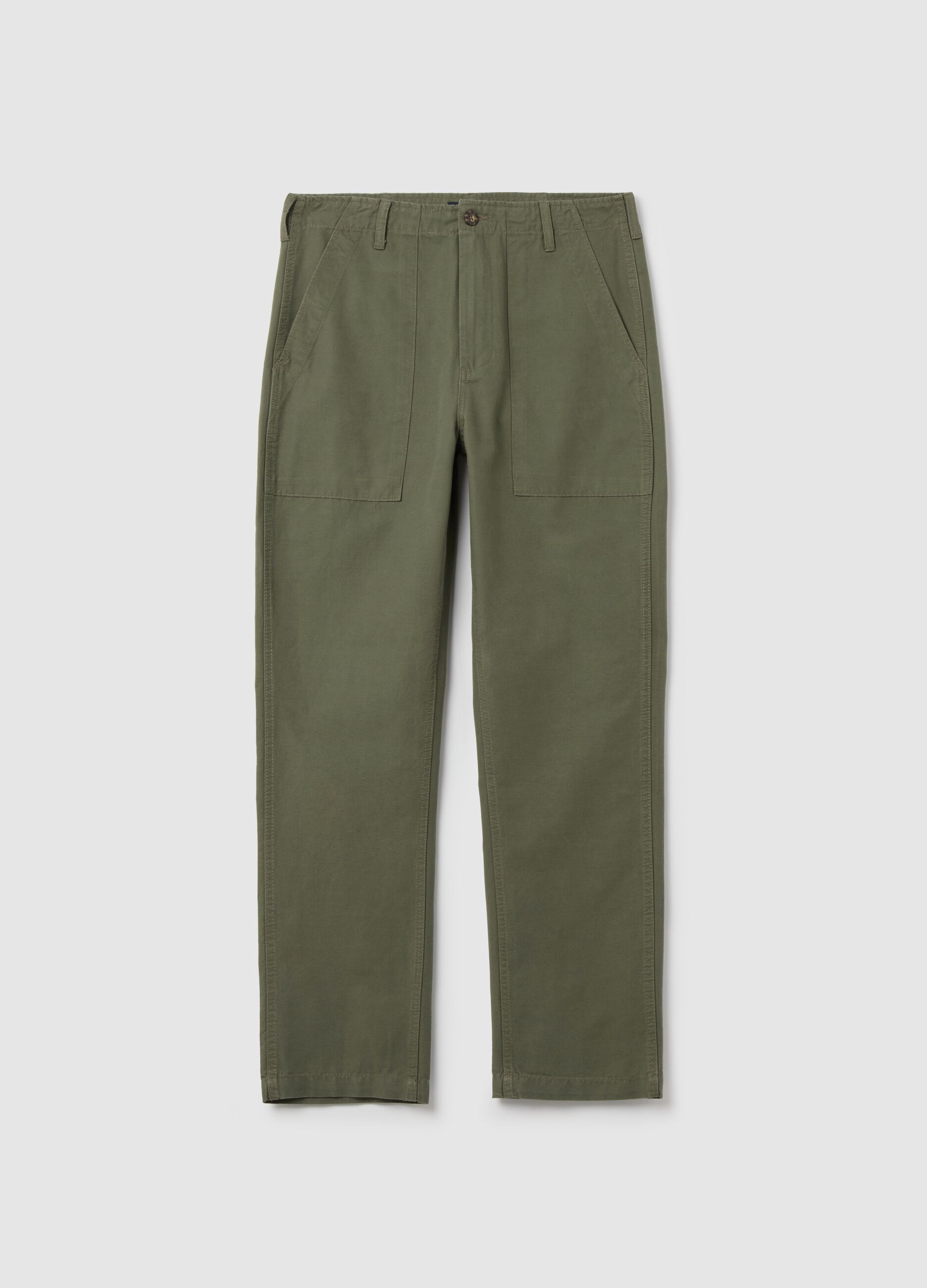 Pantalone chino in cotone e lino