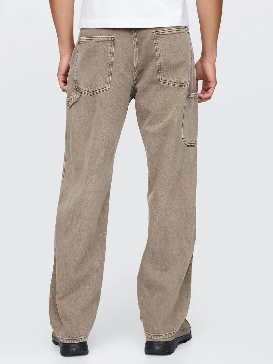Beige wide-leg workwear jeans_2