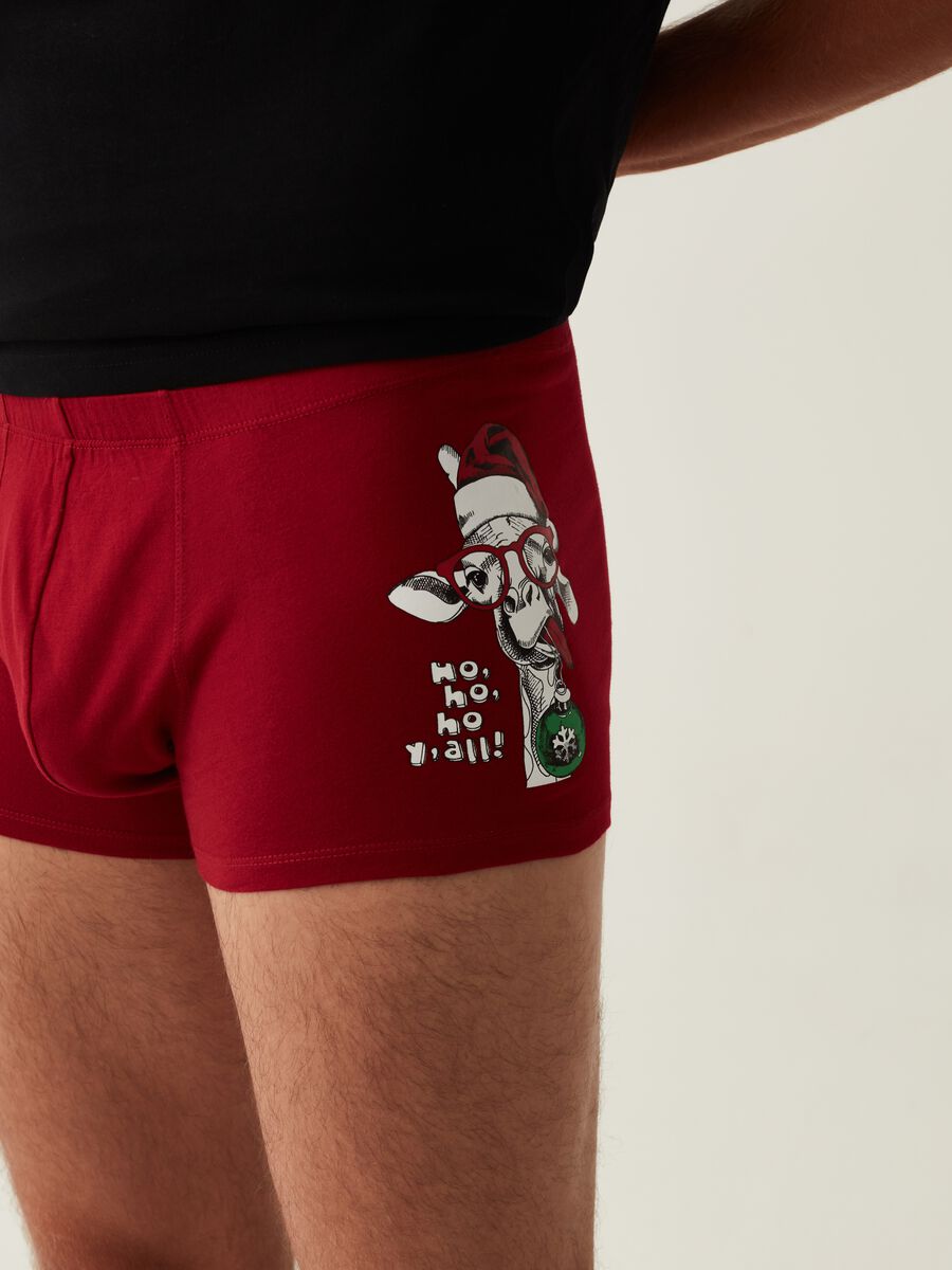Boxer in cotone con stampa natalizia_2