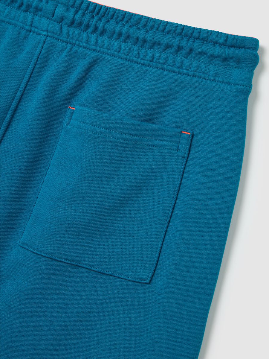Men's blue cotton blend shorts regular fit_5