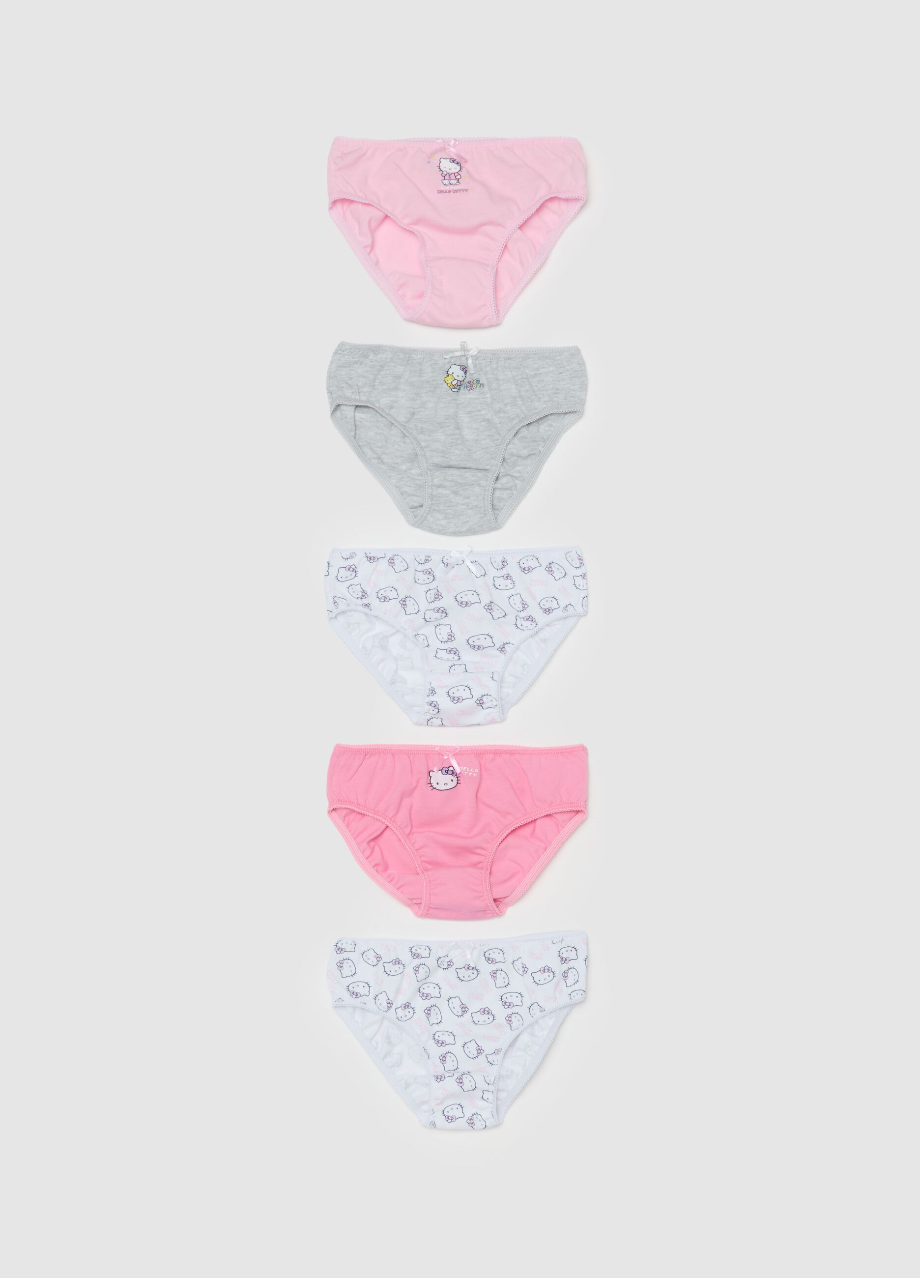 Set cinque slip in cotone bio stampa Hello Kitty FAGOTTINO da Bimba OVS