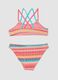 Girls&rsquo; multicolour striped stretch-fabric bikini_1