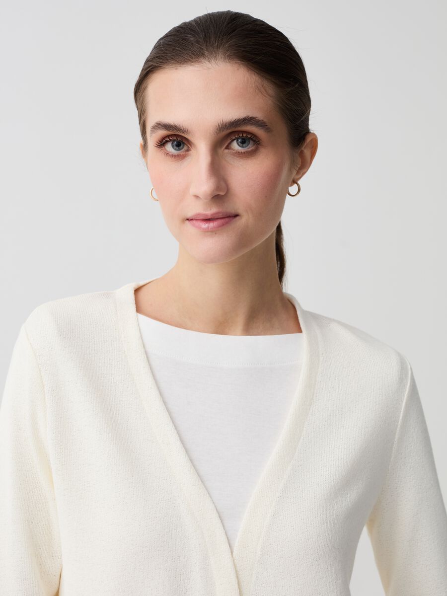 Open mélange cardigan_0