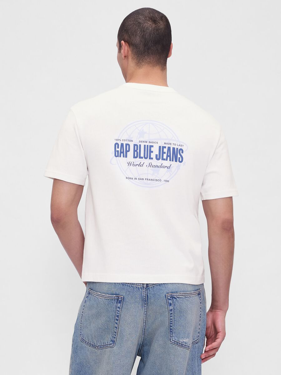 T-shirt bianca a maniche corte in cotone_2