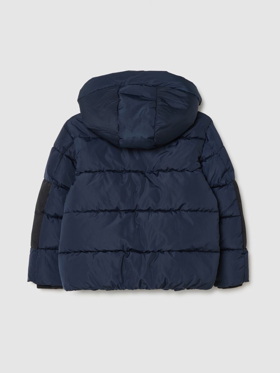 Blue Padded Jacket with Hood_1